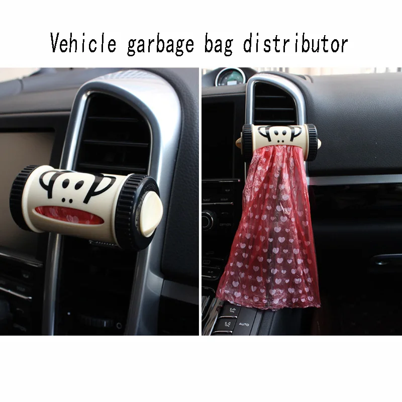 

Air Outlet Cartoon Garbage bag Extraction box Bag Dispenser Plastic bag Storage Creative Decorations Car Storage Accessories