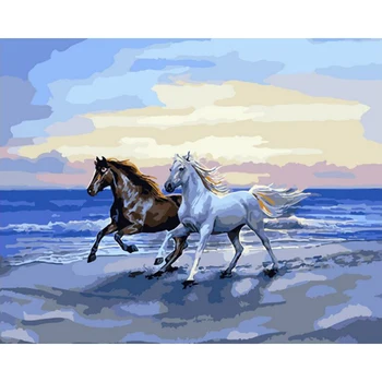 

Horse Gallop DIY Painting By Numbers for kids adults acrylic oil Painting diy Pictures by numbers on canvas for home decoration