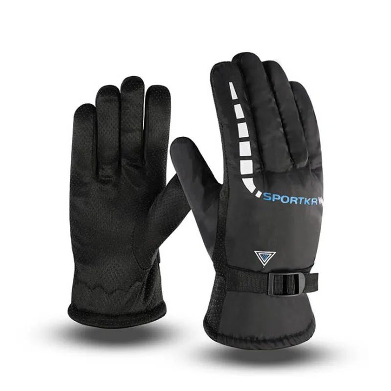 Calymel зимние Утепленные согревающие перчатки для мужчин и женщин, лыжные уличные спортивные ветрозащитные теплые перчатки для верховой езды - Цвет: I14 Blue