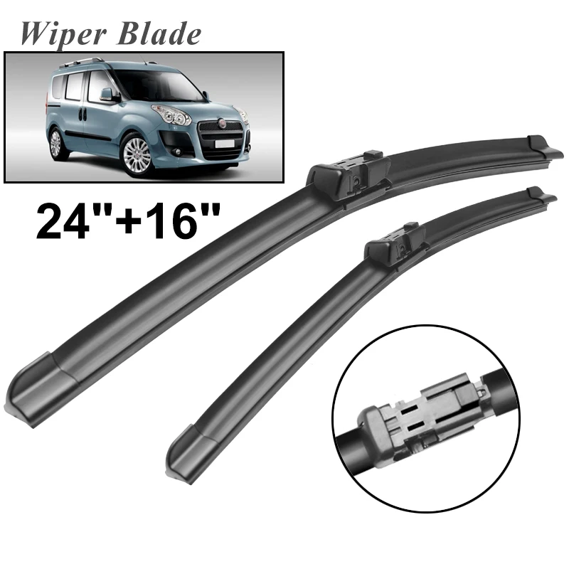 

Okowiper RHD & LHD Front Wiper Blades For FIAT Doblo 2010 - 2013 Windshield Windscreen Front Window 24"+16"