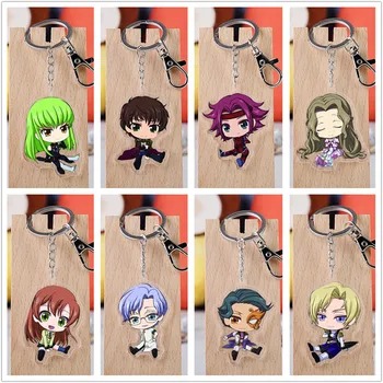 10 pcs/lot Anime Code Geass Acrylic Keychain Toy Lelouch of the Rebellion Figure Bag Pendant Double sided Key Ring Gifts 1