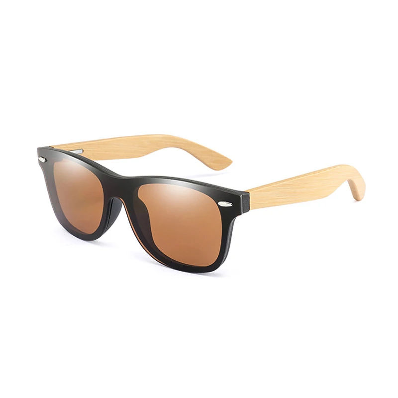 C5 wooden tea HBK, деревянные мужские солнцезащитные очки, бамбуковые зеркальные линзы, солнцезащитные очки для мужчин и женщин, фирменный дизайн, цветные оттенки, ручная работа, Lunette Oculo UV400 - Цвет линз: C5 wooden tea