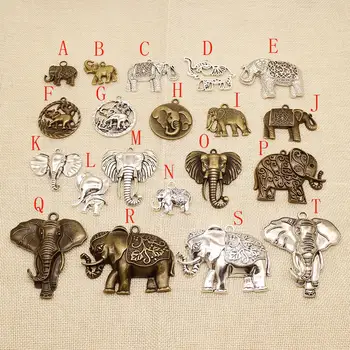 

5 Pcs Metal Bronze Silver Color Plated Elephant Charms Pendant For Jewelry Making Jewelry Making Supplies