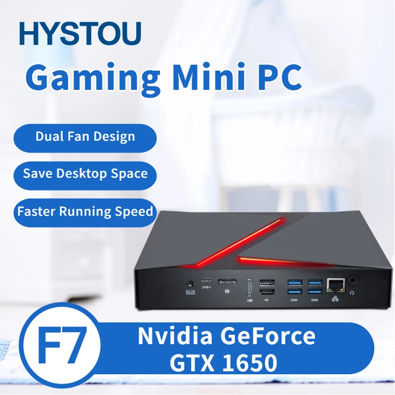 HYSTOU новейшие настольные компьютеры i7 9750H i5 9300H i9 8950HK GTX 1650 4G мини игровой ПК макс. 64G