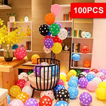 

100Pc Latex Dot Balloons Multi-Color Latex Balloons Colored Balloons for Children's Easter Carnival Party Decoration