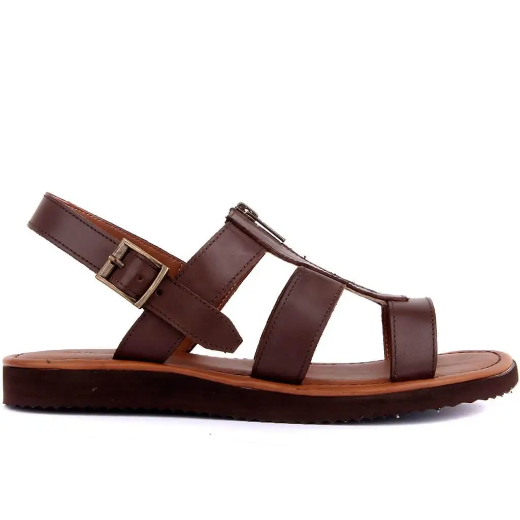 

Sail Lakers-Brown Leather Men 'S Sandals