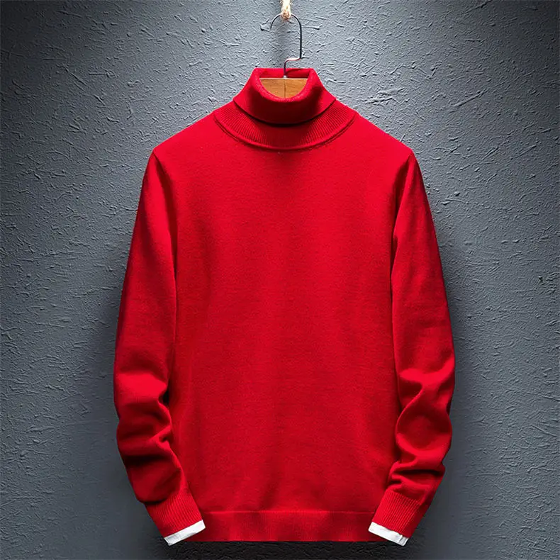 2019 Autumn New High Neck Sweaters Men Turtlenck Pullovers Male Winter Men Turtle-neck Sweater Jumpers MuLS Brand Plus Size 5XL 06