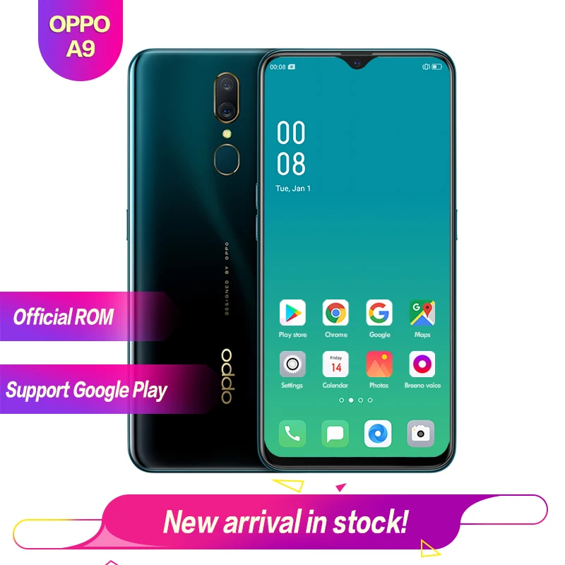 OPPO A9 6,53 "ColorOS6 TFT-LTPS полноэкранная Поддержка OTG 6G 128G 1080*2340 1080P 3 камеры Восьмиядерный 4020mAh 16MP + 16MP + 2MP