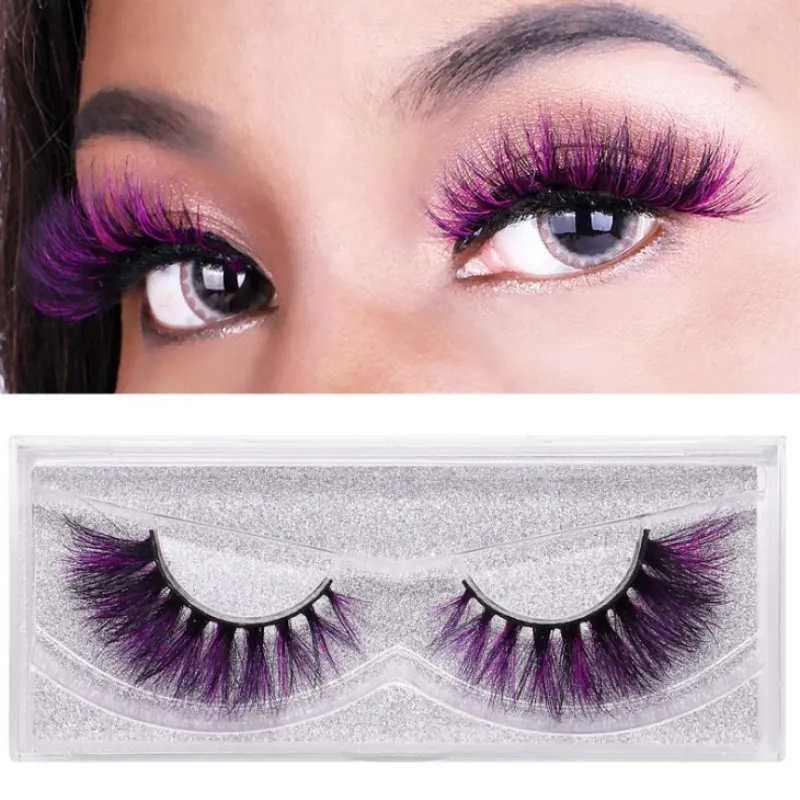 

12 Colors Mink Eyelashes Rainbow Color Eyelash Extension Faux Handmade Reusable Natural Eyelashes Popular False Lashes Makeup
