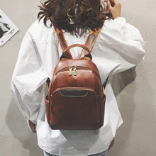 Маленький женский рюкзак из искусственной кожи, винтажная сумка на плечо, большие школьные сумки для девочек-подростков, модная черная Дорожная сумка Mochila Feminina