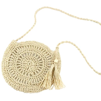 

Handmade Women Summer Straw Beach Bag Tote Shoulder Basket Shopping Handbag Bags