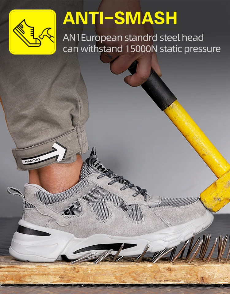 Work Safety Shoes Men Steel Toe Cap Puncture-Proof Anti-smash Women Boots Sport Warm Indestructible Wear Lightweight Flexibility