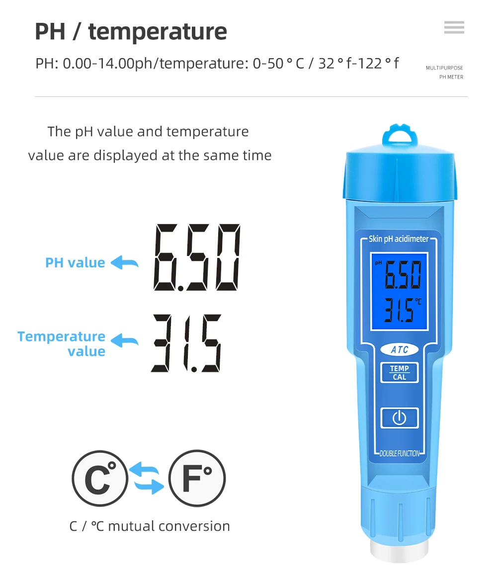 Medidores de PH ph da Pele 2 em Acdimeter ph 6118 2 em ph 6118 ph da pele acdimeter 2 em 01