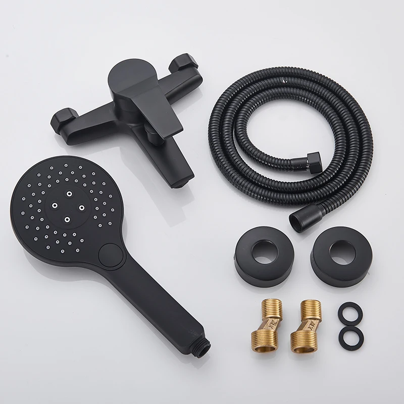 Matte Black Shower Faucets Wall Mount Bathroom Shower Faucets Bathtub Faucet Mixer Tap Mixer Valve Control Valve Faucet Valve