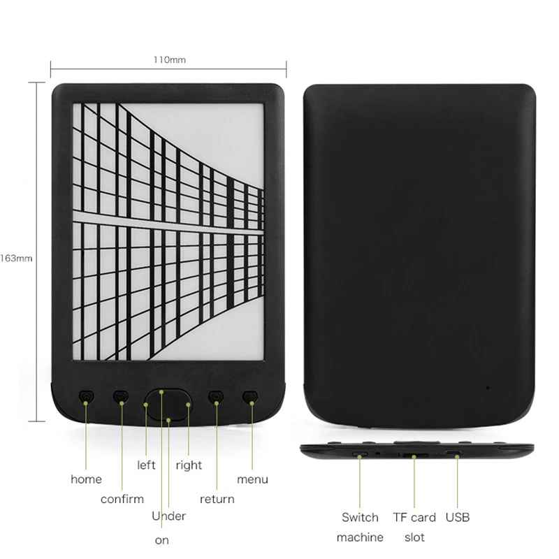 LCD E Reader 6Inch HD E Ink Ebook Reader Maximum Digital Electronic Book Reader Built In Battery 2500Mah