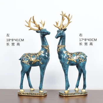 

European style couple elk home furnishings creative living room TV cabinet crafts housewarming gift home decoration wedding gift