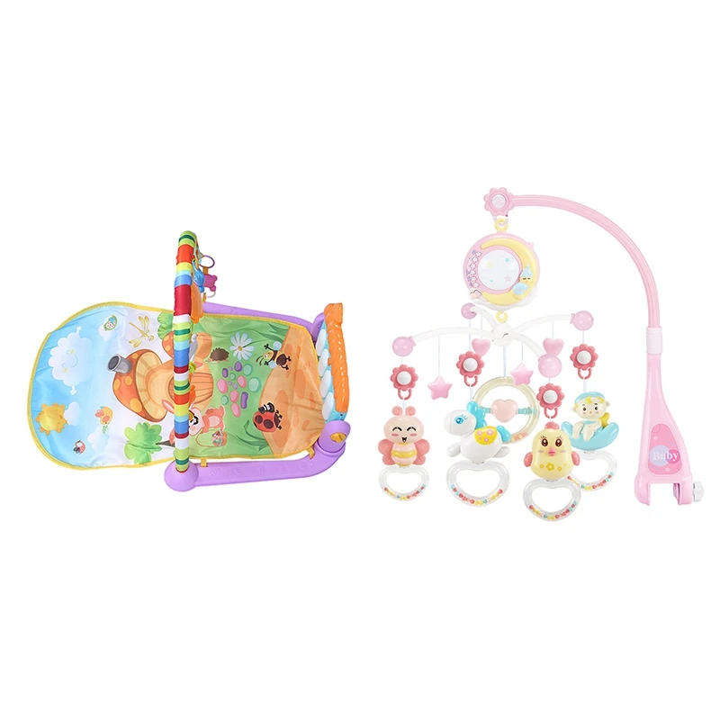 

Hot 1Pcs Baby Rattles Crib Mobiles Toy Holder - Pink & 1Pcs Baby Activity Mats Early Development Activity Mat with Piano Keyboar