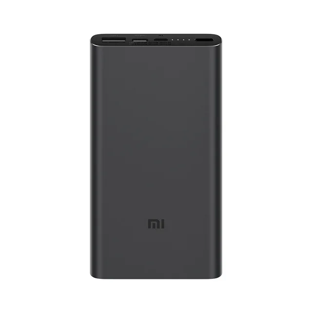 Черный Xiaomi mi Мощность банк 3 10000 мА/ч, USB-C двухсторонняя Быстрая зарядка 18W Батарея PLM12ZM mi jia Мощность Bank зарядное устройство для iPhone XS - Цвет: Черный