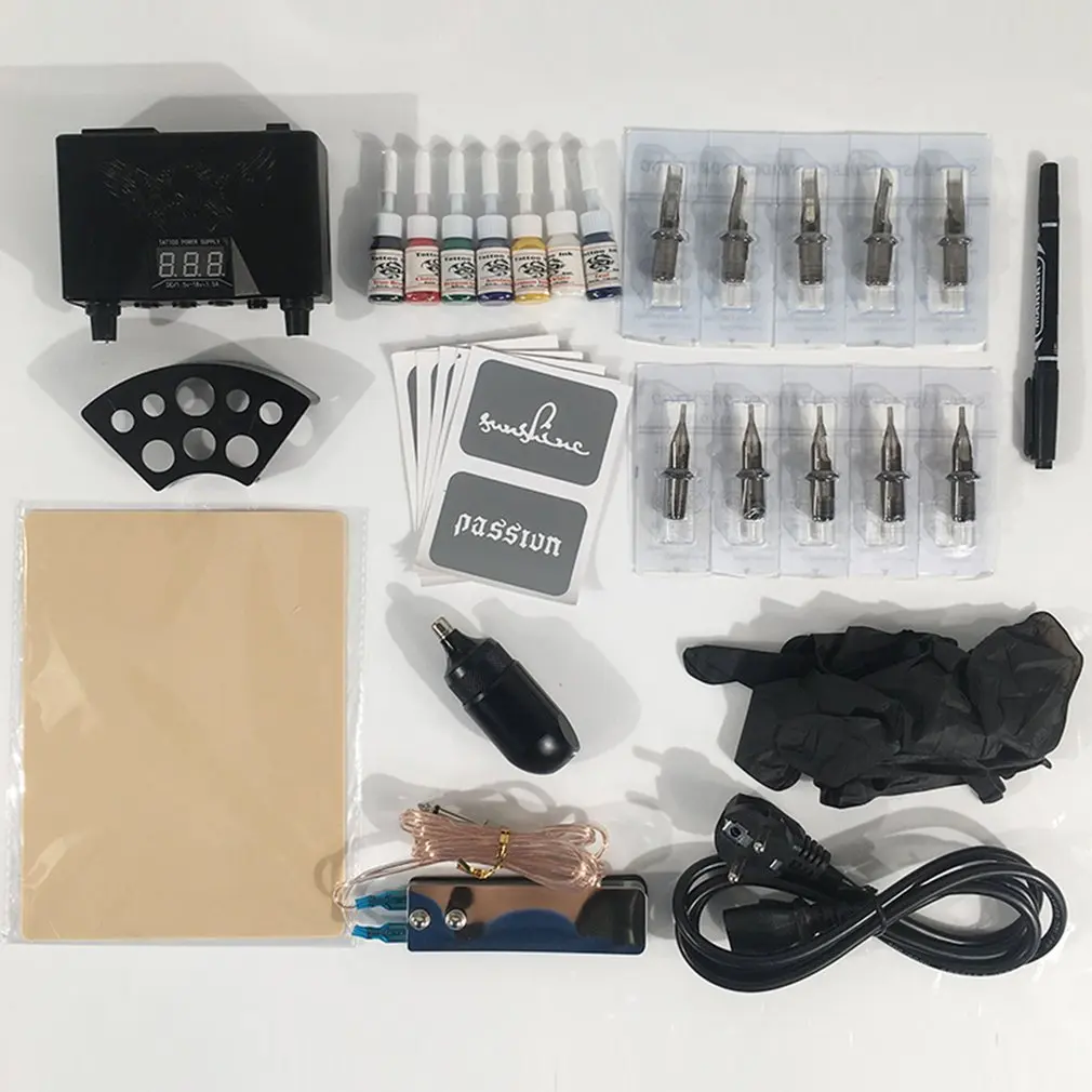 

Tattoo Machine Set Full Set Professional Beginner Tattoo Machine Tattoo Flower Arm One Machine Motor Pen Suit
