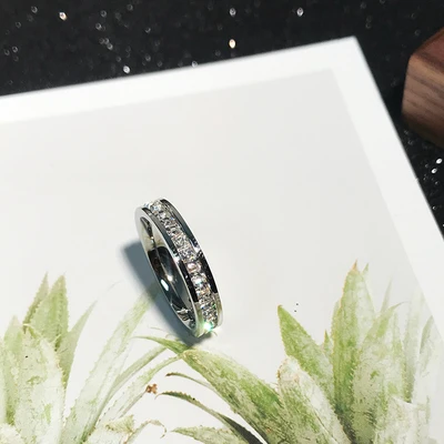 silver Yun ruo Роскошные паве Циркон с украшением в виде кристаллов кольцо из розового золота Цвет подарок на день рождения Женская мода Титан Сталь ювелирных изделий никогда не увядает Прямая поставка - Цвет основного камня: silver