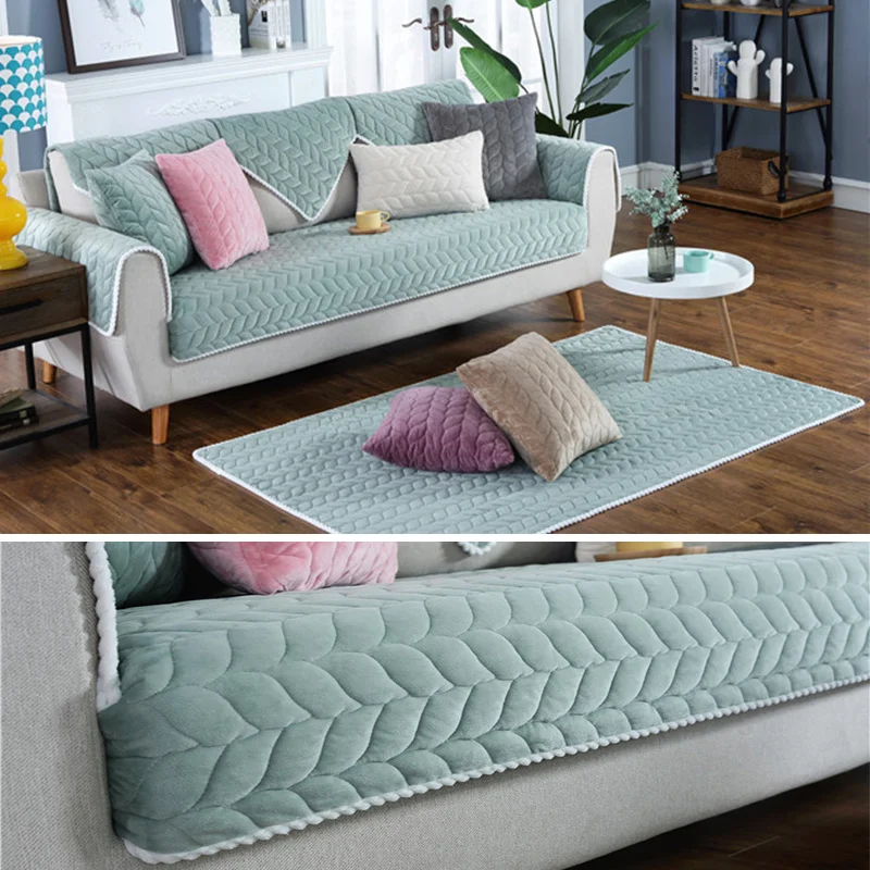 

Solid Color Sofa Cover Washable Removable Towel Armrest Couch Covers Slipcovers Couch Dog Pets Single/Two/Three Seater