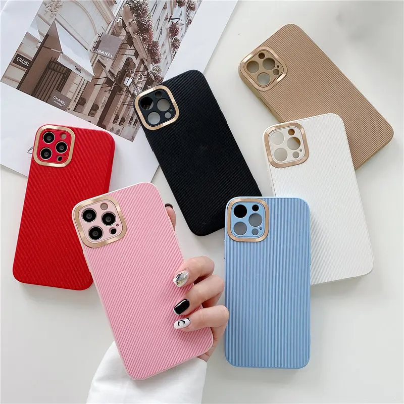 Leather Texture Phone Case For iPhone 13 12 11 Pro Max XS Max XR X 7 8 Plus 12 13 Pro 11 Phone Cover