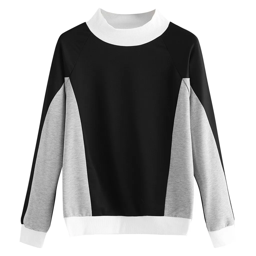 Hoodies Women Autumn 2019 Patchwork O-neck Harajuku Streetwear Fashion Hoodie Hoodies And Sweatshirts Women Pullovers Clothes