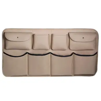 

Leather Backseat Trunk Organizer Large Capacity Hanging Storage Bag Rear Seat Car Pouch Decoration Universal For Most Vehicles