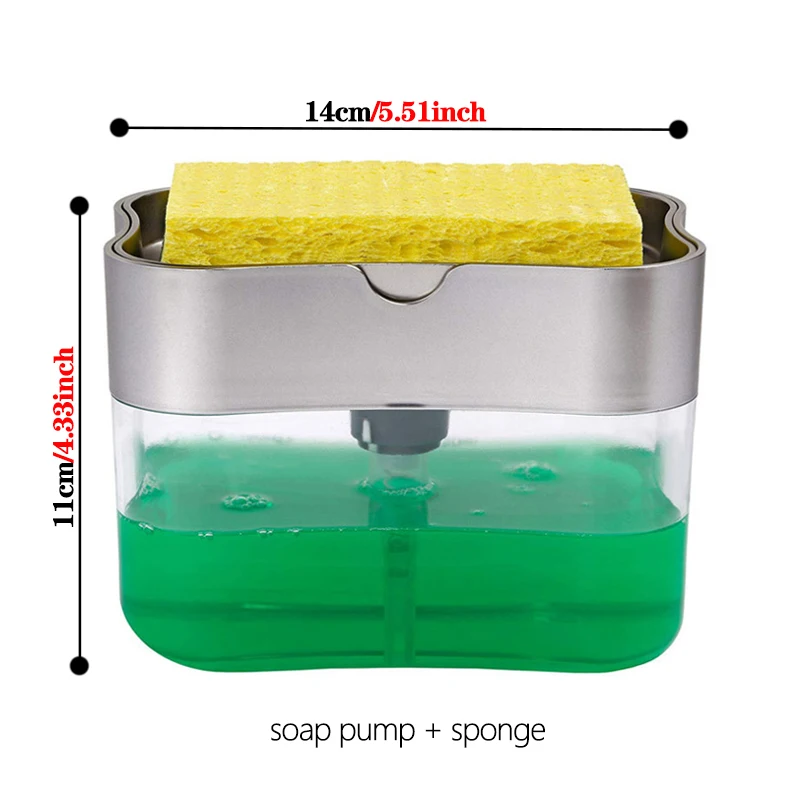 Soap-Dispenser-Soap-Pump-Sponge-Caddy-New-Creative-Kitchen-2-in-1-Manual-Press-Liquid-Soap (4)