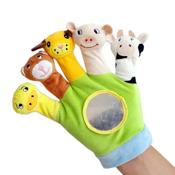 

Cute Baby Finger Puppets Cartoon Organic Animal Finger Puppets Plush Toys Child Baby Favor Dolls for Boys Girls