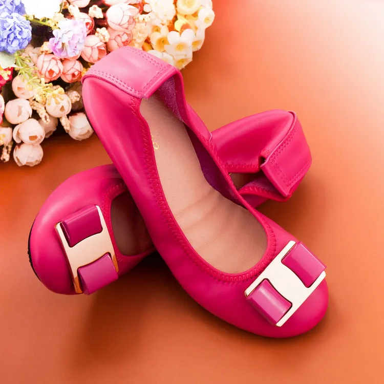 Plus Size 34-43 Ballet Flats Shoes Women Genuine Leather Spring Summer Lady Nurse Shoes 2018 Metal Decoration Woman Loafer Shoes (16)