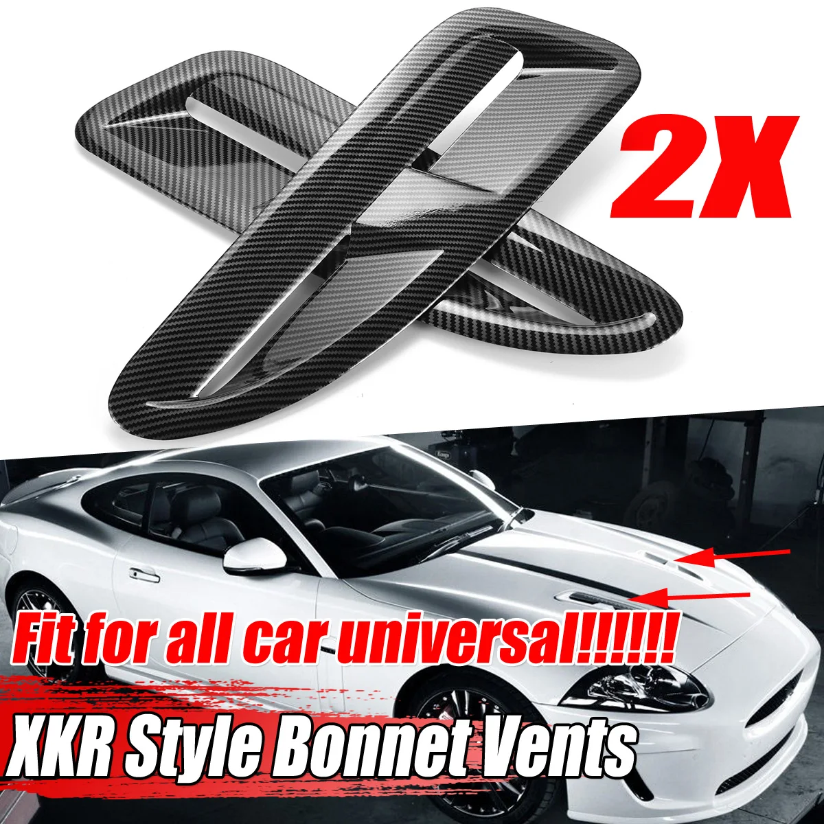 Universal Car Front Vents Hood For Jaguar XKR/XK8 For BMW F10
