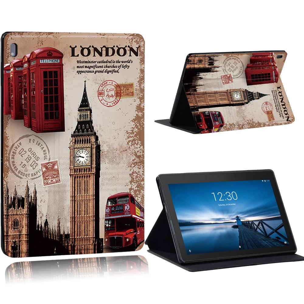 phone and tablet stand Old Image Series Pattern Case for Lenovo Tab E10 /Tab M10 10.1 Inch/Tab M10 FHD Plus 10.3 inch Tablet Stand Cover Case tablet holder