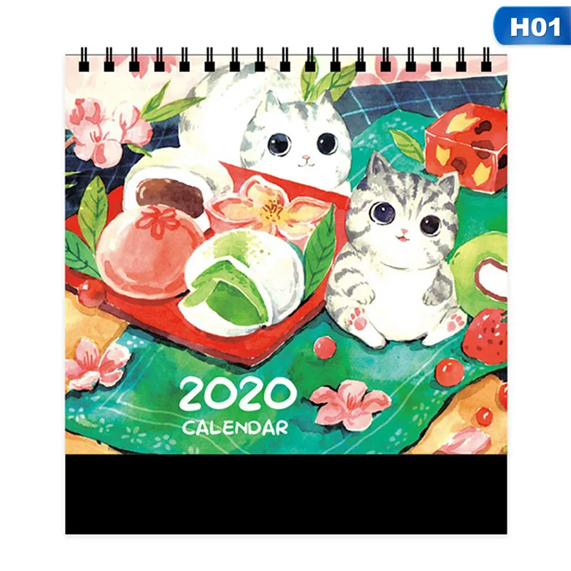 Календарь Ретро Ван Гог иллюстрации/лист/клубника/кошка Kawaii Настольный календарь Органайзер расписание планировщик блокнот