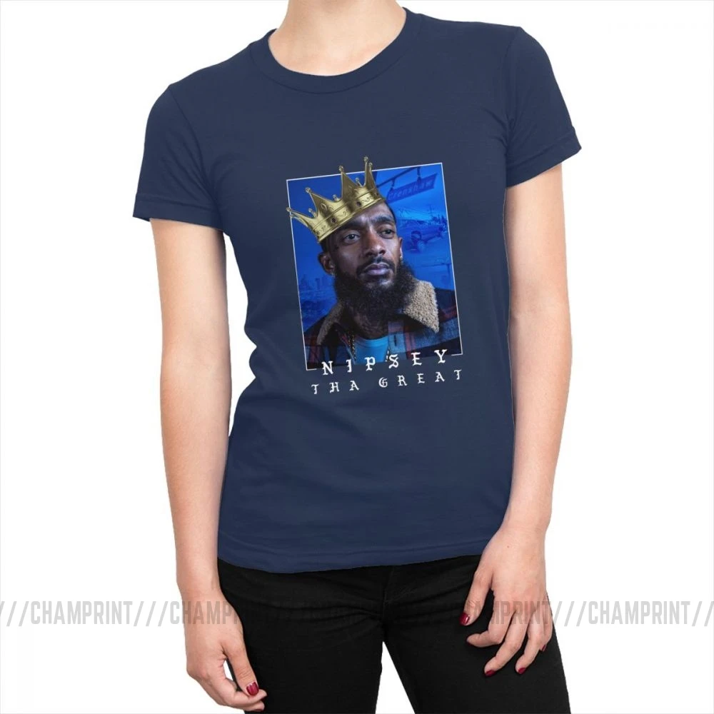 RIP Nipsey Hussle Рест в мире Футболка женская Гранж рок хип-хоп Футболка Harajuku футболка Топы Классическая хлопковая женская одежда - Цвет: Тёмно-синий
