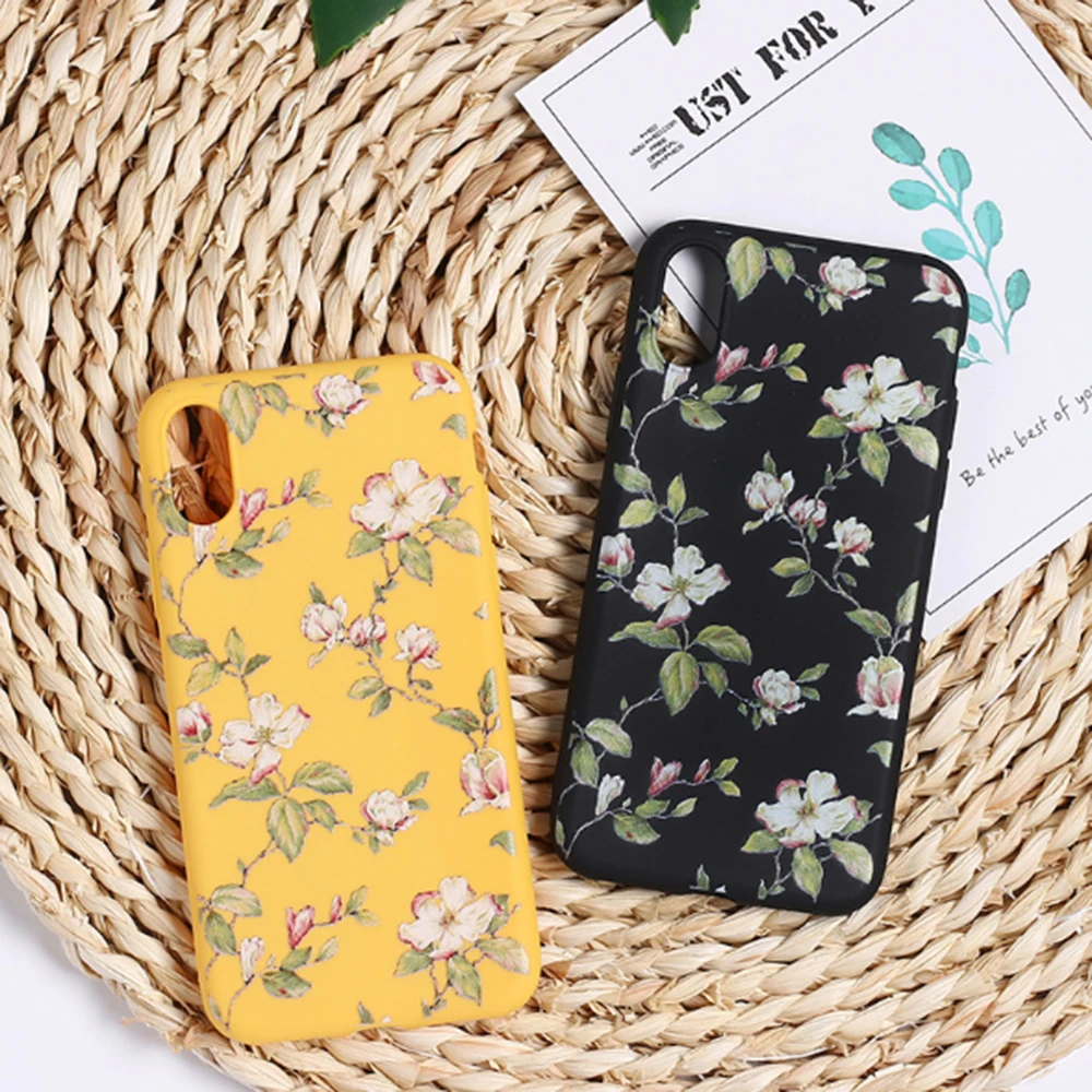Чехлы в стиле ретро с цветочными листьями для iPhone 11 Pro Max X XR Xs чехлы 6 6s 7 8 Plus Мягкая