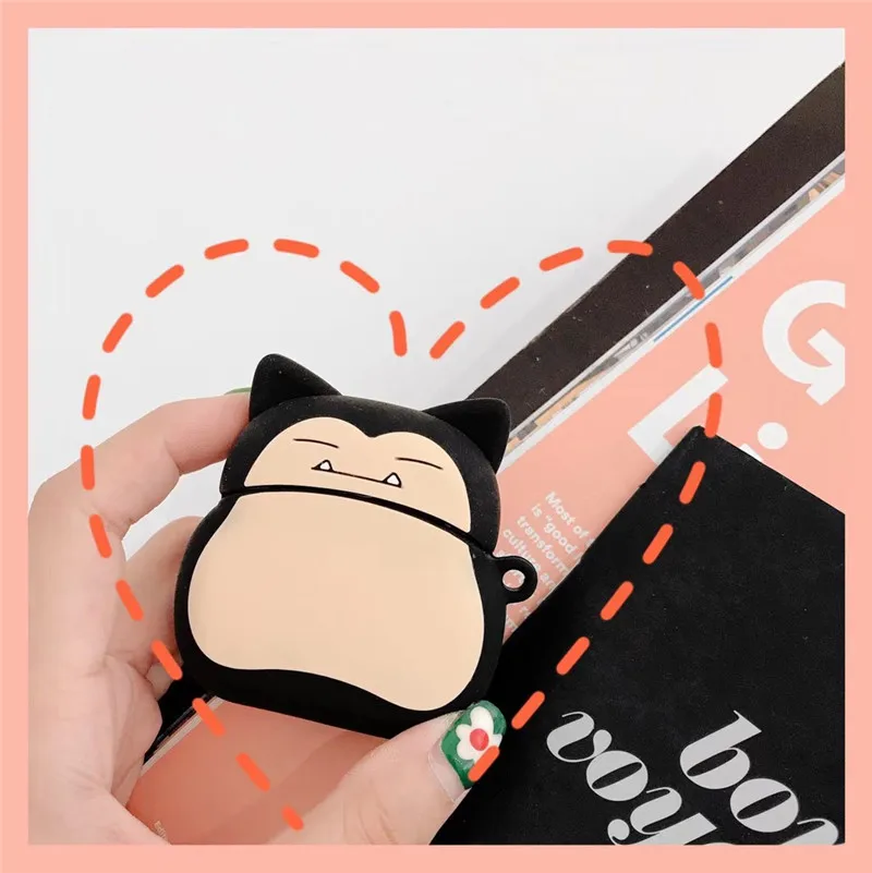 

For AirPod 1 2 Case Cute Cartoon Snorlax Earphone Case For Apple Airpods Case Soft Silicone Protect Cover Funda