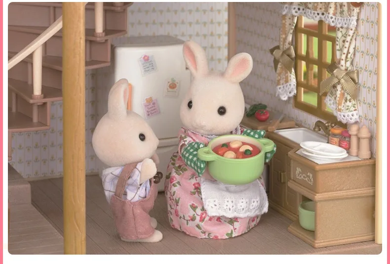 Sylvanian Families семипкг дети лес молоко кролик Семья кукла игровой дом детские игрушки 4108