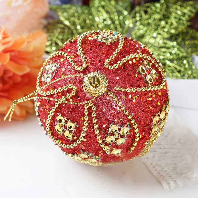Christmas Balls 8cm Glitter Bauble Tree Hanging Ornament Christmas Decorations