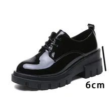 LIHUAMAO/Модная женская обувь повседневная обувь на танкетке с круглым носком на шнуровке обувь на толстой платформе с квадратным каблуком, увеличивающая рост