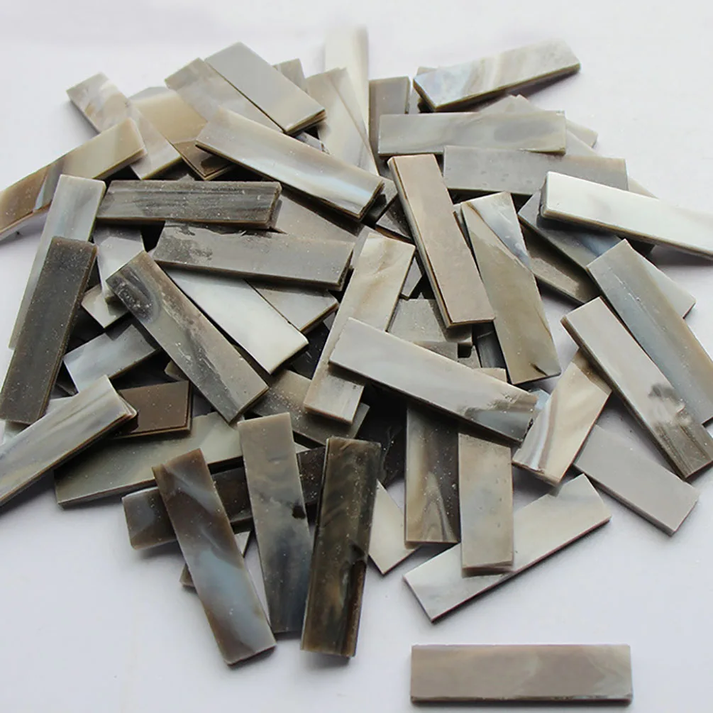 Mixed Color 1 X 4 Cm Square Stained Glass Strip Clear Glass Mosaic Pieces DIY Mosaic Tiles Hobbies Art Crafts Material 100g