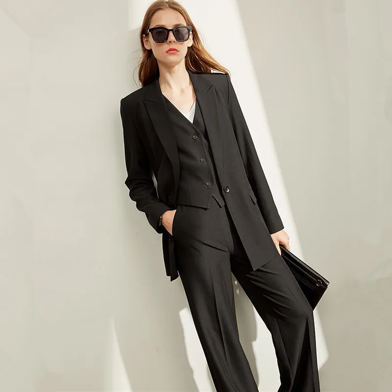 

Women's suit slim temperament women's suit 3 sets of jacket + trousers + vest women's casual formal business suit customization