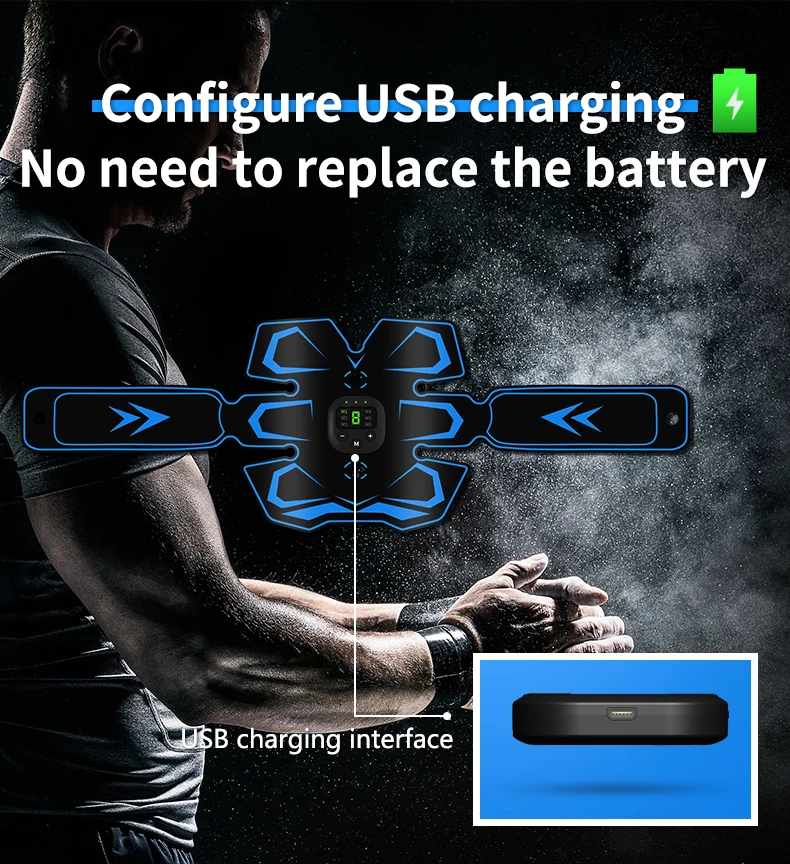 Abdominal Massager Belt Health Care EMS Arm Muscle Stimulator Silicone+Abs Shiatsu Smart Wireless Vibro Massage Physiotherapy