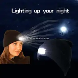 Новый Зимний 5 светодиодный светильник, вязаная шапка, нейтральная теплая шерстяная Кепка, универсальная Кепка для кемпинга, ночной