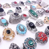 MixMax 50pcs/box Womens Rings Vintage Jewelry Mix Styles Party Favor Gifts Wholesale Lot with a Display Box Gold Silver Plated 1