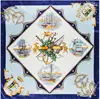 90*90cm Luxury Brand Women Silk Scarfs Sailing Boat Design Square Scarves Spring Summer Shawls For Ladies 1