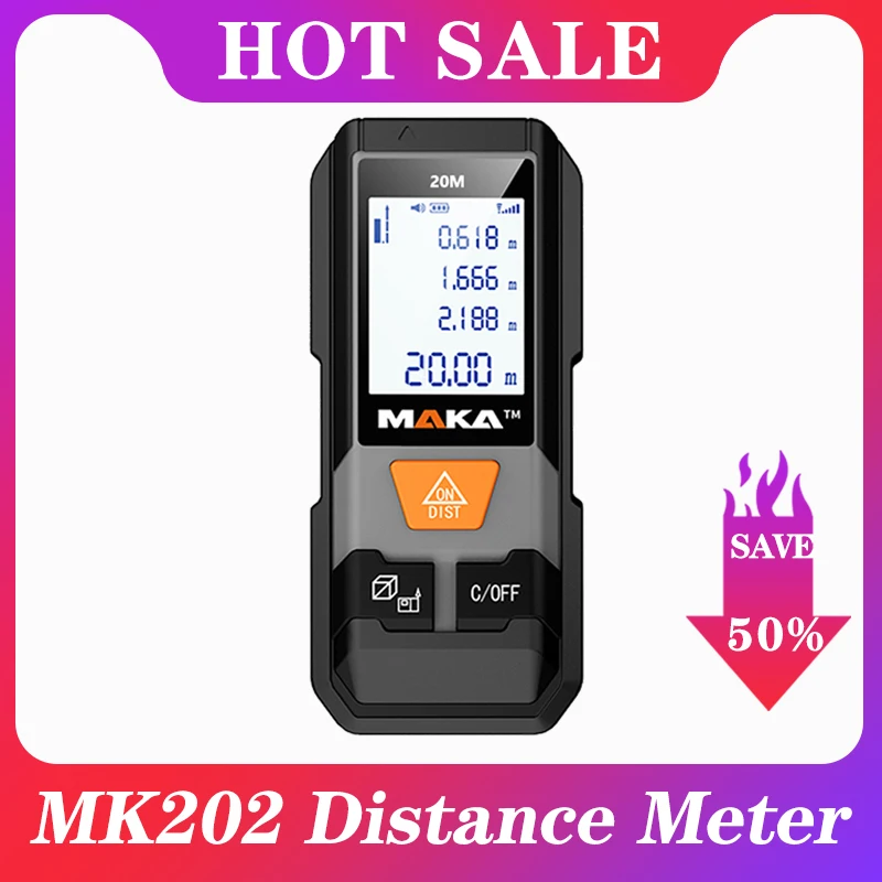 MAKA MK202 инфракрасный дальномер Высокая точность Лазерный Ручной Электронный