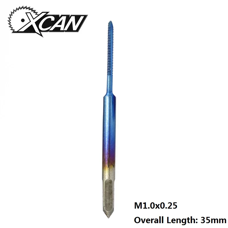 XCAN M1-M1.8 Nano с голубым покрытием метрический резьбовой кран прямой флейта машинный кран HSS 6542 винтовой кран сверло - Цвет: 1pc M1x0.25