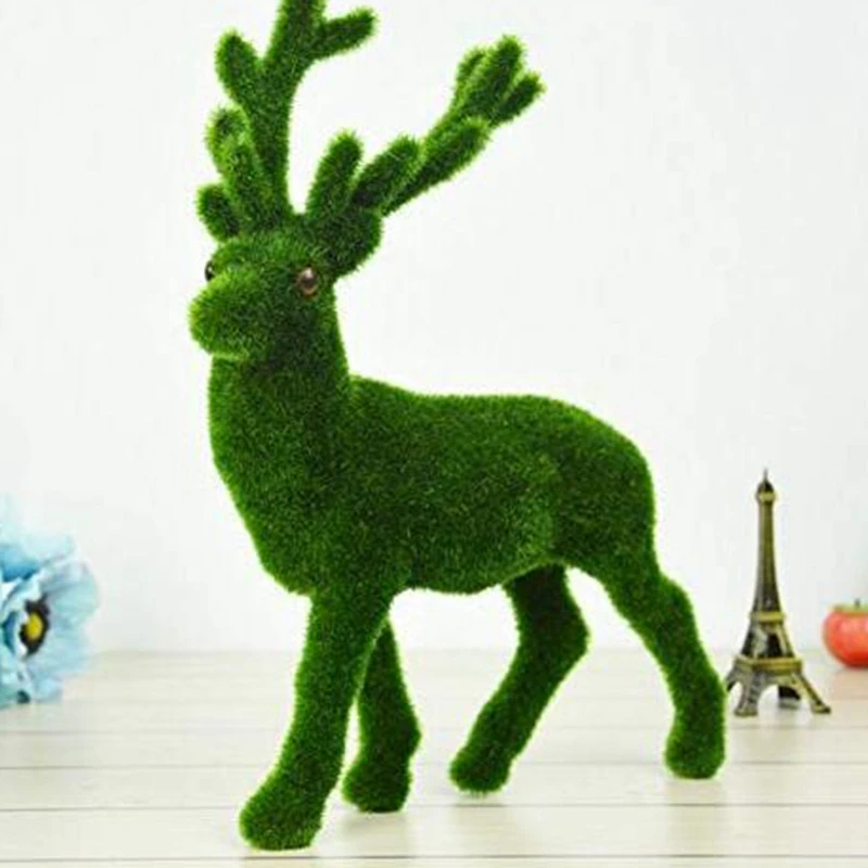 

Artificial Plant Simulation Animal Moss Green Plant False Moss Stag Deer Garden Interior Decoration Fake Plant Potted