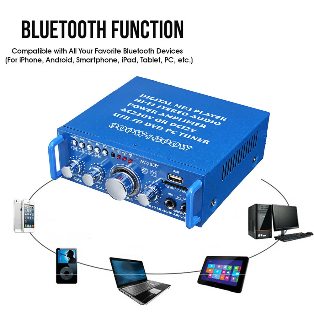 Стерео HIFI Звук MP3 формат двойной каналы Bluetooth Музыка FM Радио Аудио Универсальный Автомобильный новости усилитель карты вставки